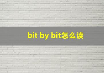 bit by bit怎么读